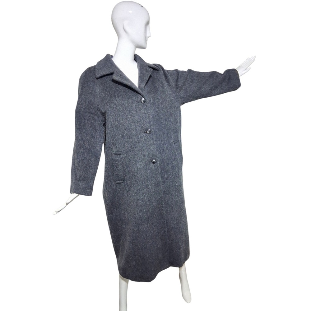 Vintage Stephanie Mathews Mohair Wool Womens size XL Chunky Cozycore Trench Coat